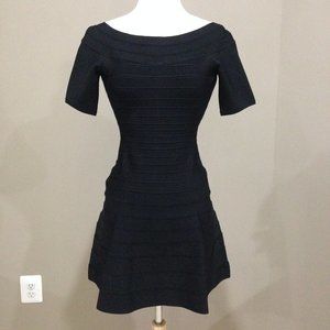 NWT authentic Herve Leger iconic black bandage body-con dress